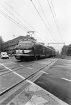 502512 Afbeelding van het electrische treinstel nr. 766 (mat. 1954, plan P2) van de Stichting Mat '54 Hondekop-Vier op ...